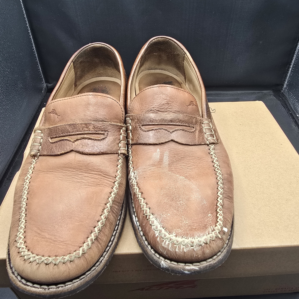 Tommy Bahama Tan Leather Slip-On‎ Loafers